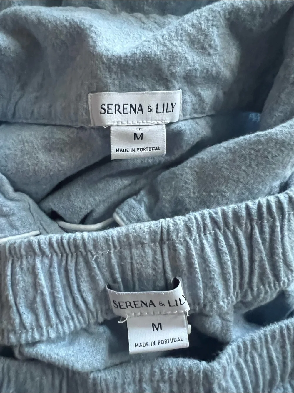 Serena & Lily Light Blue Cotton Pajama Set Medium